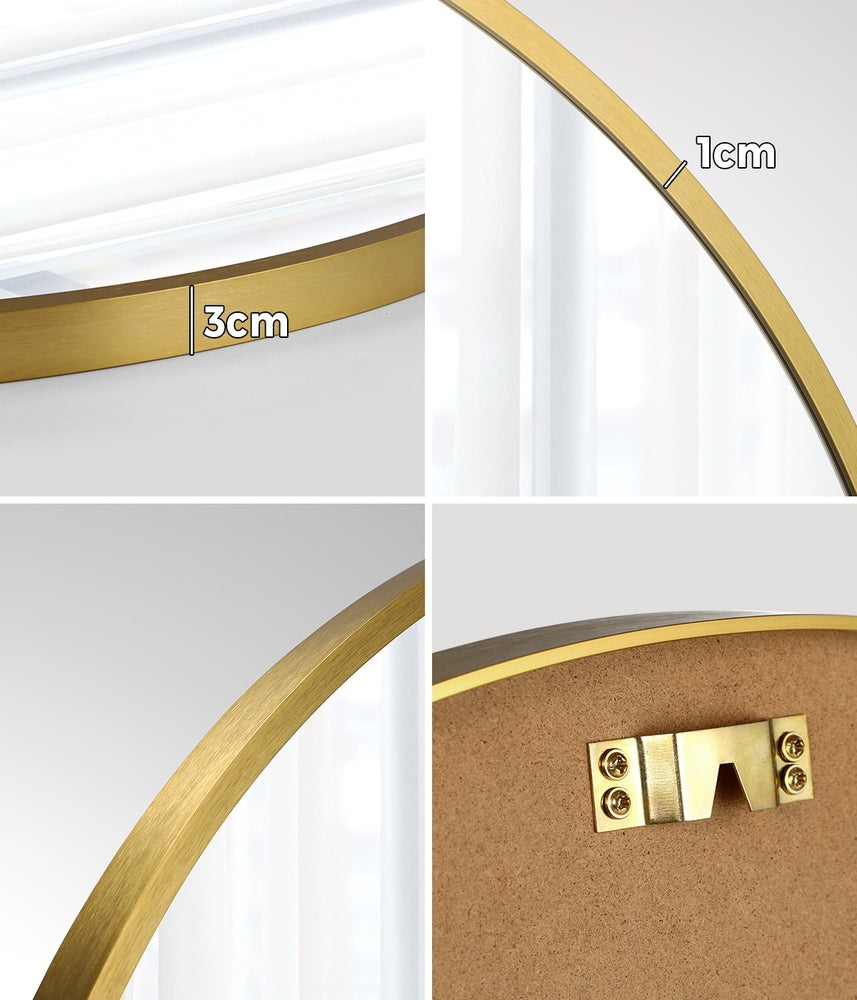 60cm Wall Mirror Round Gold