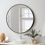 Wall Mirror Round 70cm Black