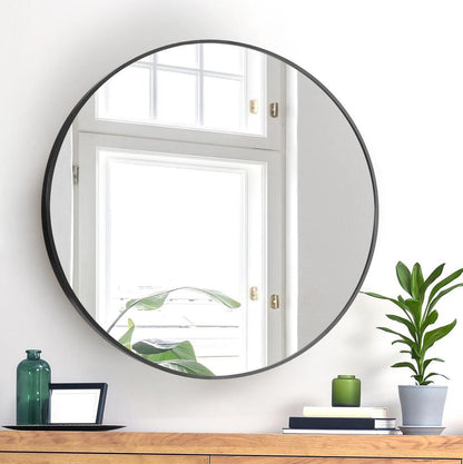 Wall Mirror Round 70cm Black