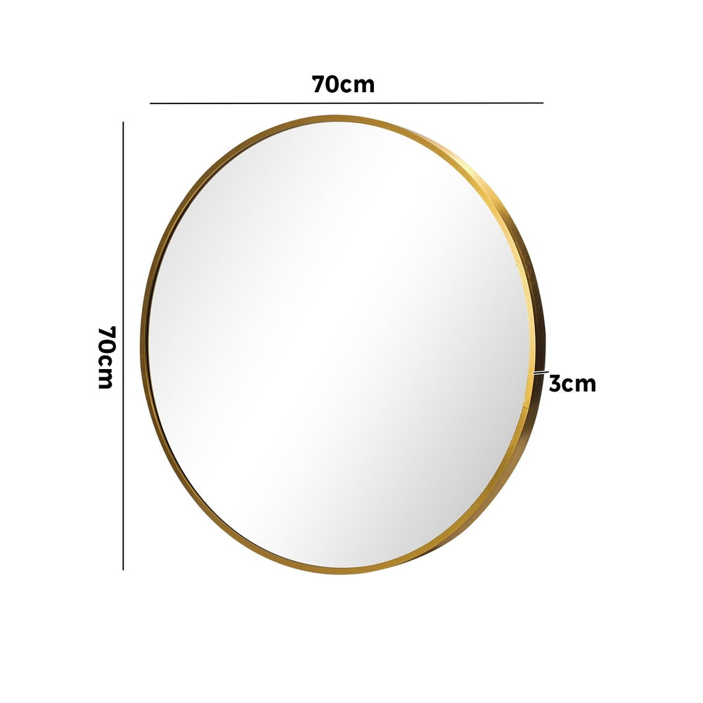 Wall Mirror Round 70cm Gold