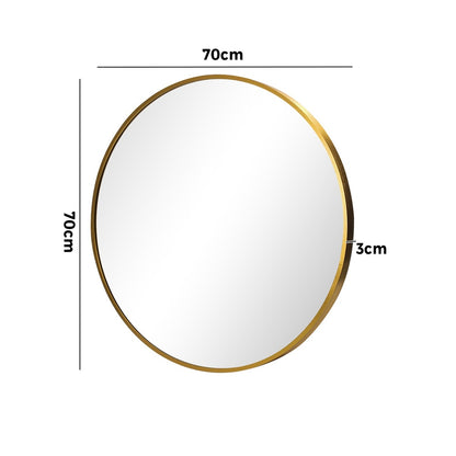 Wall Mirror Round 70cm Gold