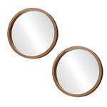 Round Wall Mirrors 70cm Walnut Set of 2 | HomeAndLiving