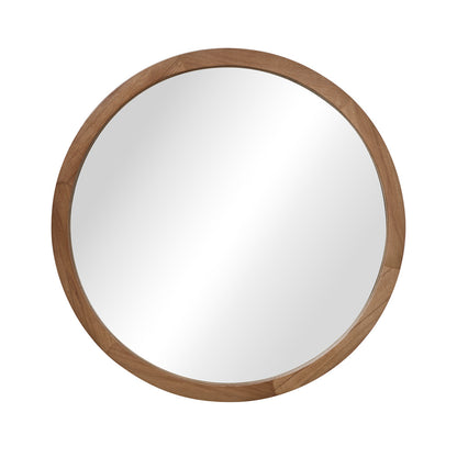 Round Wall Mirrors 70cm Walnut Set of 2 | HomeAndLiving - 6