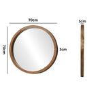 Round Wall Mirrors 70cm Walnut Set of 2 | HomeAndLiving
