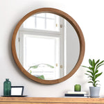 Round Wall Mirrors 70cm Walnut Set of 2 | HomeAndLiving