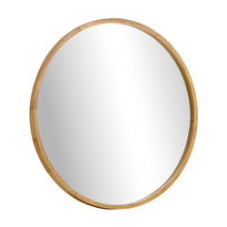 Wall Mirror with Wood Frame 80cm Round