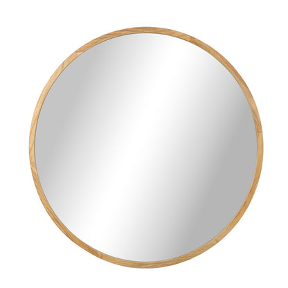 Wall Mirror with Wood Frame 80cm Round