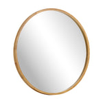 Round Wall Mounted Mirror with Wood Frame