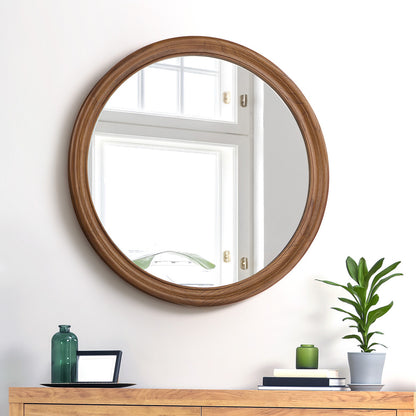 Round Wall Mirror Wooden Frame 70x3cm