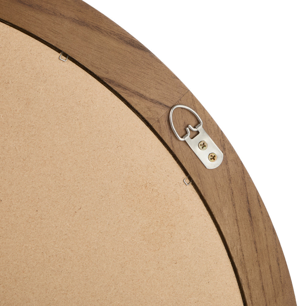 Round Wall Mirror Wooden Frame 80x3cm