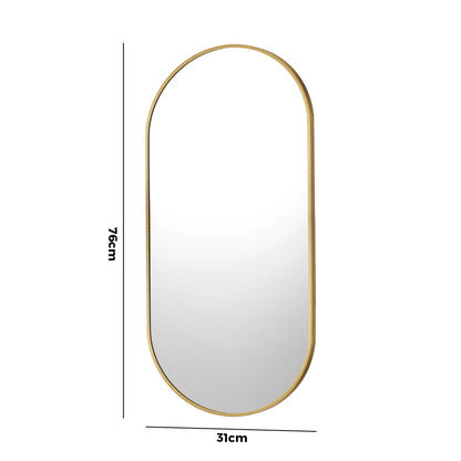 Wall Mirrors Oval Black 76x31cm