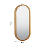 Wall Mirrors Oval Mirror Wooden 76x31cm Set of 2