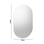 Wall Mirrors Oval Mirror Black/Gold/Wooden 84x50cm Set of 2