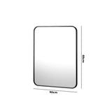 Wall Mirrors Rectangle 65x50cm Black/Gold Set of 2