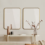 Wall Mirrors Rectangle 65x50cm Black/Gold Set of 2