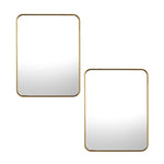 Wall Mirrors Rectangle 65x50cm Black/Gold Set of 2