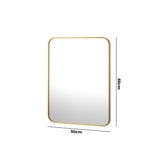 Wall Mirrors Rectangle 65x50cm Black/Gold Set of 2