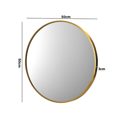 Wall Mirrors Round Makeup Mirror Vanity Home Decro 50cm Gold Bedroom