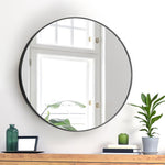 Round Wall Mirror 60cm Black Frame Modern Bathroom Bedroom Home Decor