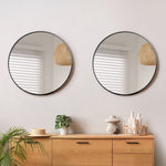 Wall Mirrors Round 50/60/70/80 cm Black/Gold/Wooden Set of 2