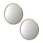 Wall Mirrors Round 80cm Gold Set of 2
