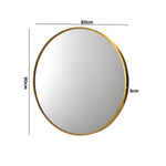 Wall Mirrors Round 80cm Gold Set of 2