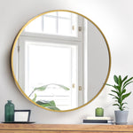 Wall Mirrors Round 80cm Gold Set of 2