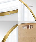 Wall Mirrors Round 80cm Gold Set of 2