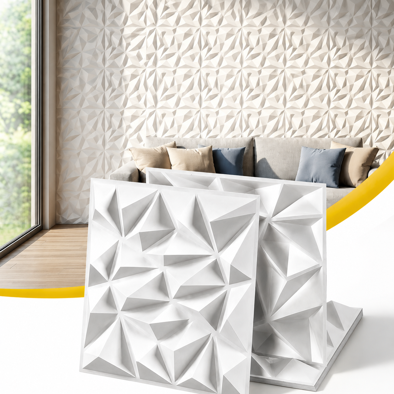 3D Diamond Wall Panels PVC Set 15 | HomeAndLiving