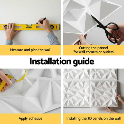 3D Diamond Wall Panels PVC Set 15 | HomeAndLiving