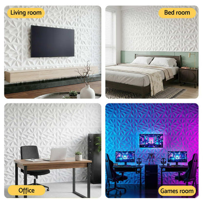 3D Diamond Wall Panels PVC Set 15 | HomeAndLiving
