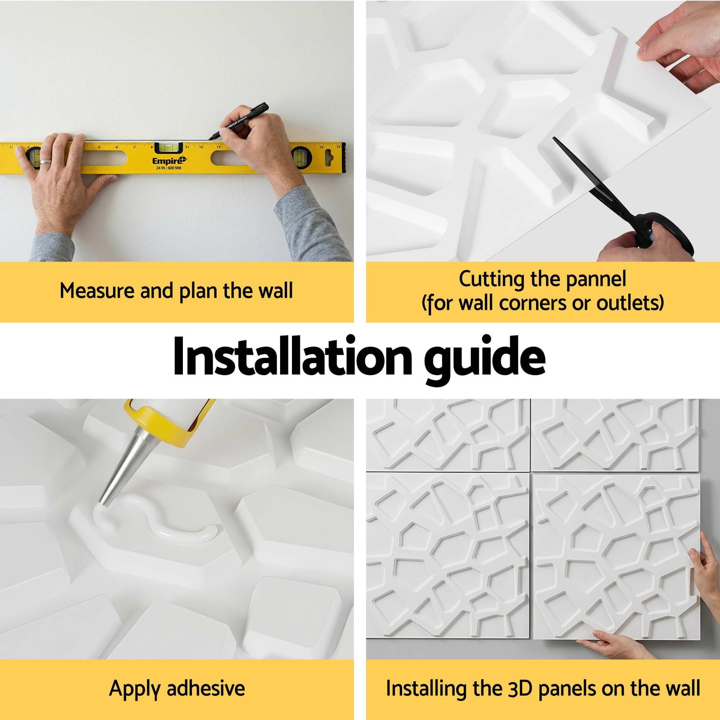 3D PVC Wall Panels Feature Wall 15 Pack | HomeAndLiving
