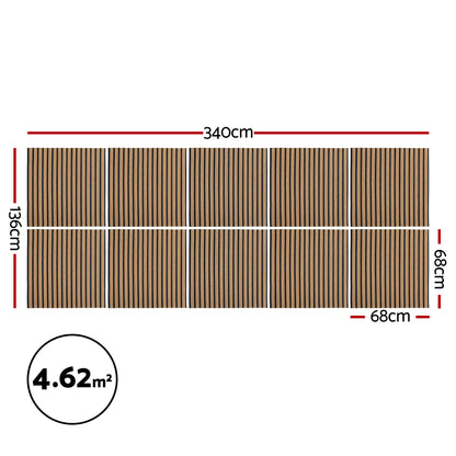 Peel Stick Wall Panels 68x68cm 10 Pack Brown | HomeAndLiving