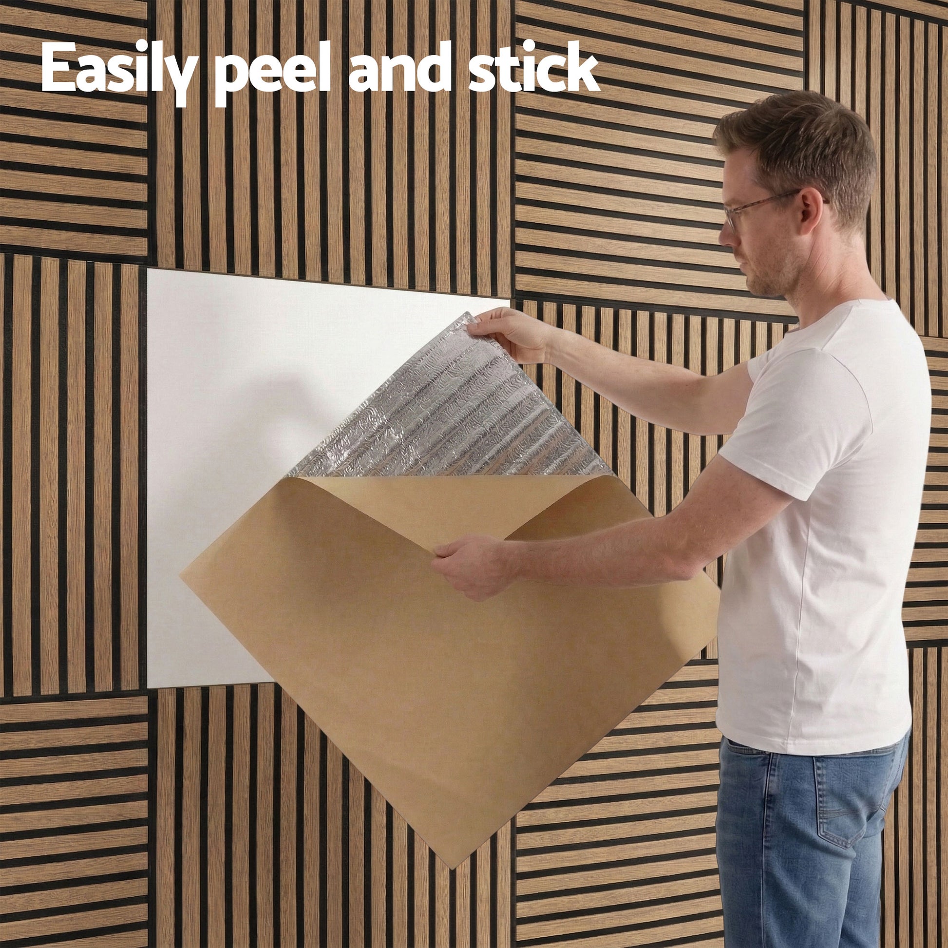 Peel Stick Wall Panels 68x68cm 10 Pack Brown | HomeAndLiving