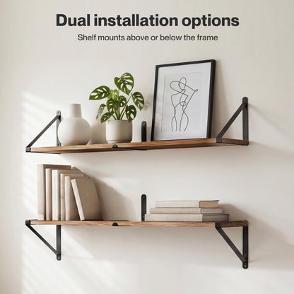 Levede Floating Wall Shelves 3Pcs Rustic Wooden Storage Display Bookshelf Rack