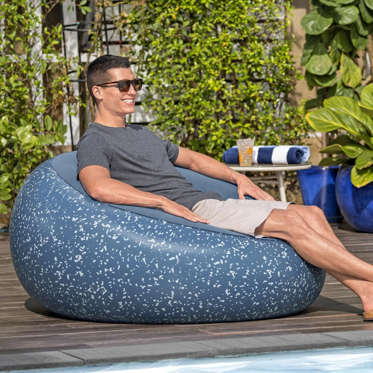 Inflatable Chair Blue Relaxation