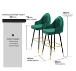 Velvet Swivel Bar Stools x 2 Green