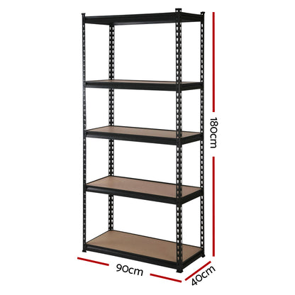 4X1.8M Garage Shelving Warehouse Rack Pallet Racking Storage Shelve Black