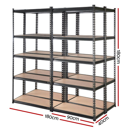 4X1.8M Garage Shelving Warehouse Rack Pallet Racking Storage Charcoal