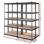 4X1.8M Garage Shelving Warehouse Rack Storage Shelves Pallet Racking Charcoal