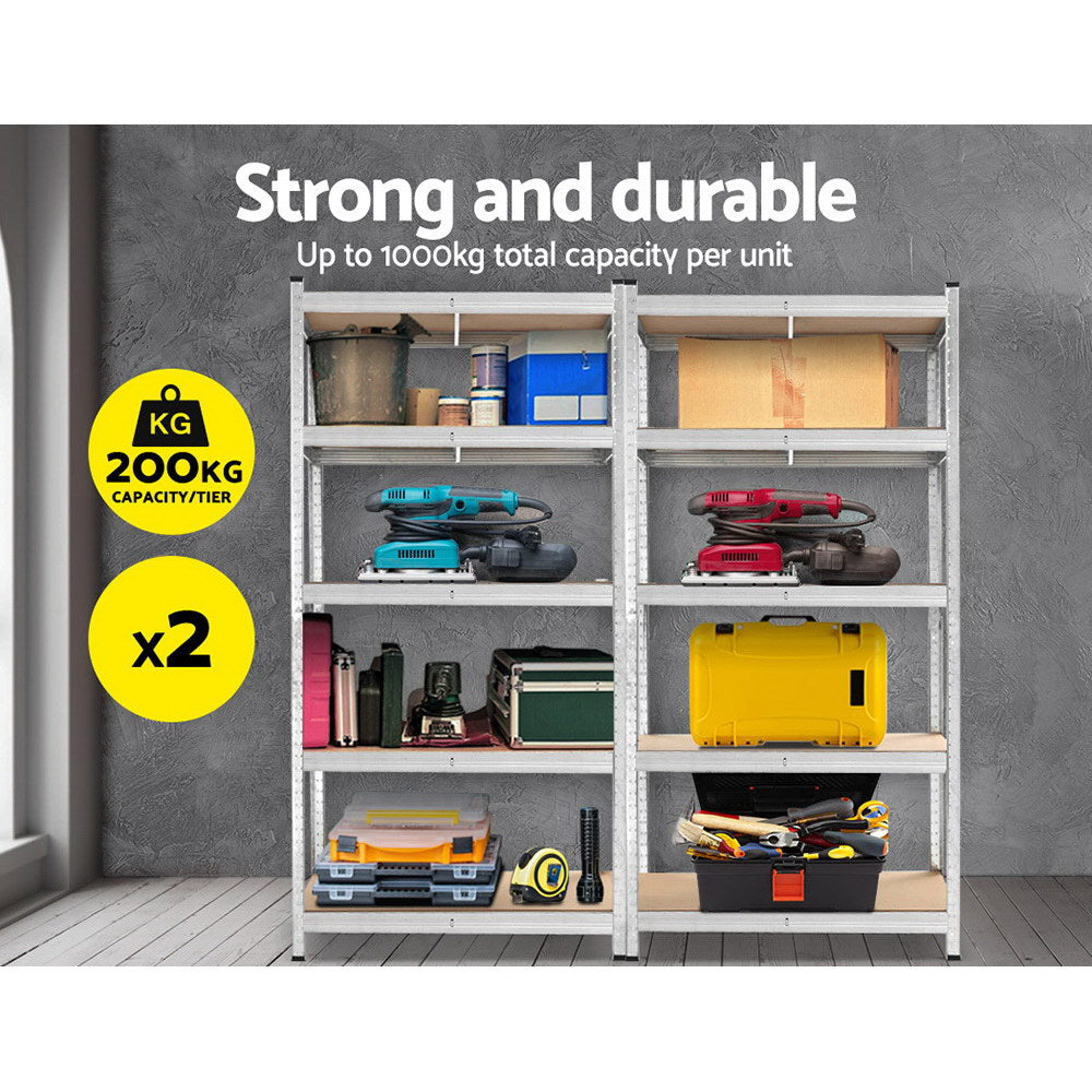2X1.8M Garage Shelving Warehouse Rack Pallet Racking Storage Shelf Silver