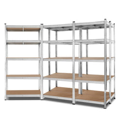 5X1.8M Garage Shelving Warehouse Rack Pallet Racking Storage Shelf Silver