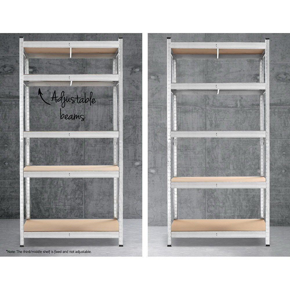 5X1.8M Garage Shelving Warehouse Rack Pallet Racking Storage Shelf Silver
