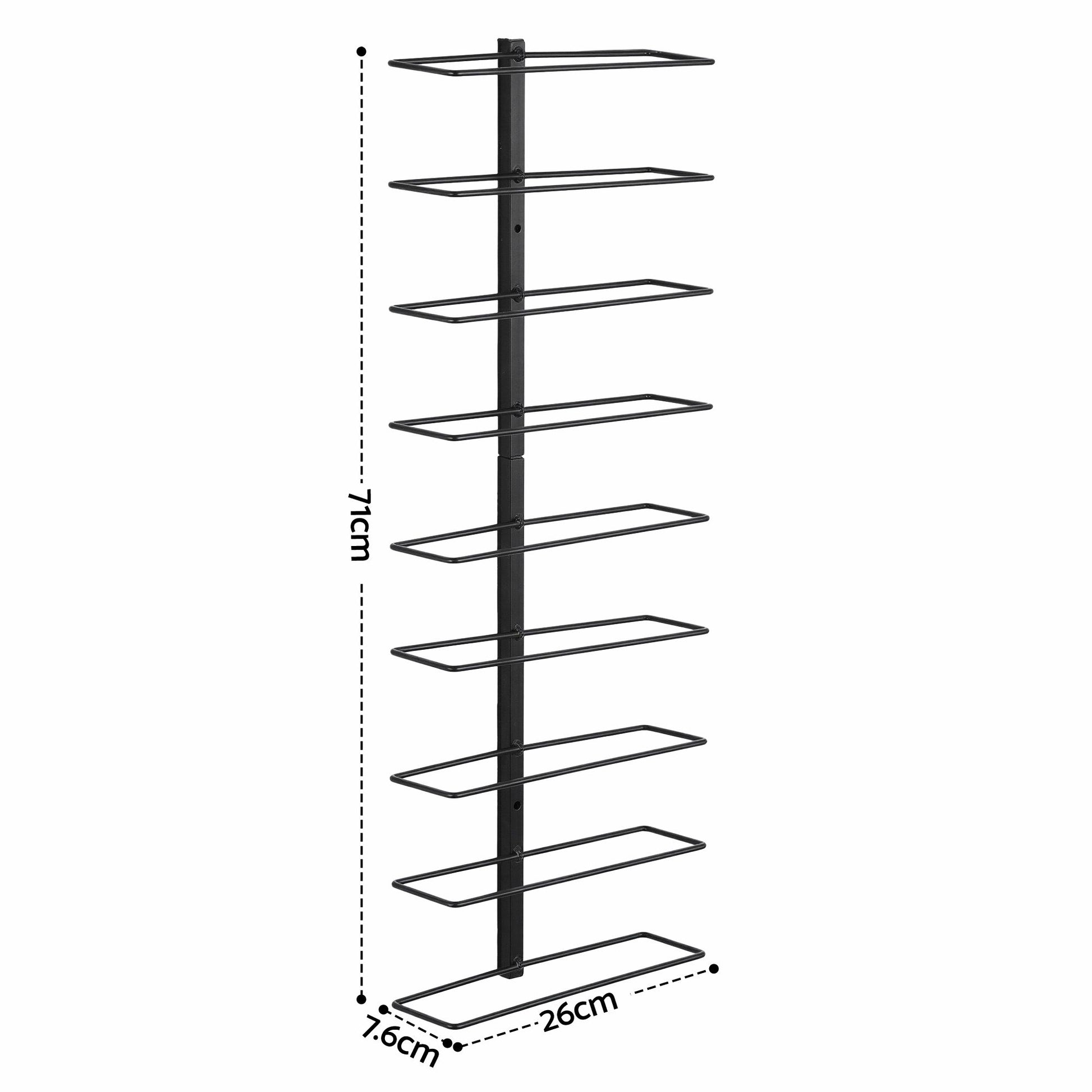 Wall Mounted Wine Rack 9 Bottle Metal Black | HomeAndLiving
