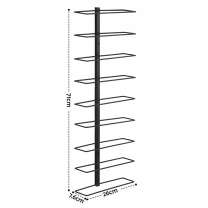 Wall Mounted Wine Rack 9 Bottle Metal Black | HomeAndLiving