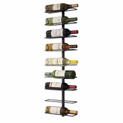 Wall Mounted Wine Rack 9 Bottle Metal Black | HomeAndLiving