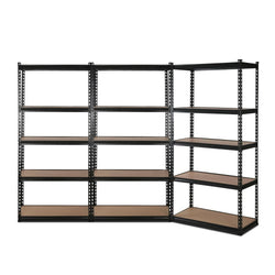 3X1.8M Garage Shelving Warehouse Rack Pallet Racking Storage Shelve Black