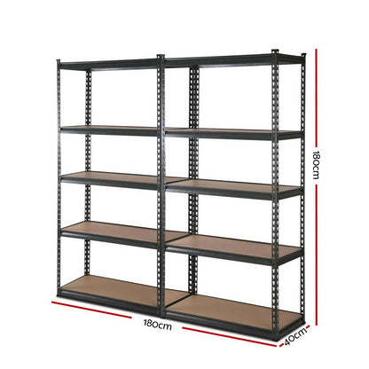 2X1.8M Garage Shelving Warehouse Rack Pallet Racking Storage Charcoal