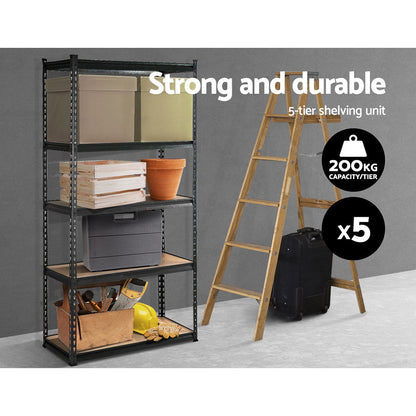 5X1.8M Garage Shelving Warehouse Rack Pallet Racking Storage Charcoal
