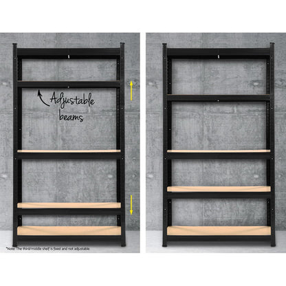 3X1.8M Garage Shelving Warehouse Rack Pallet Racking Storage Shelf Black